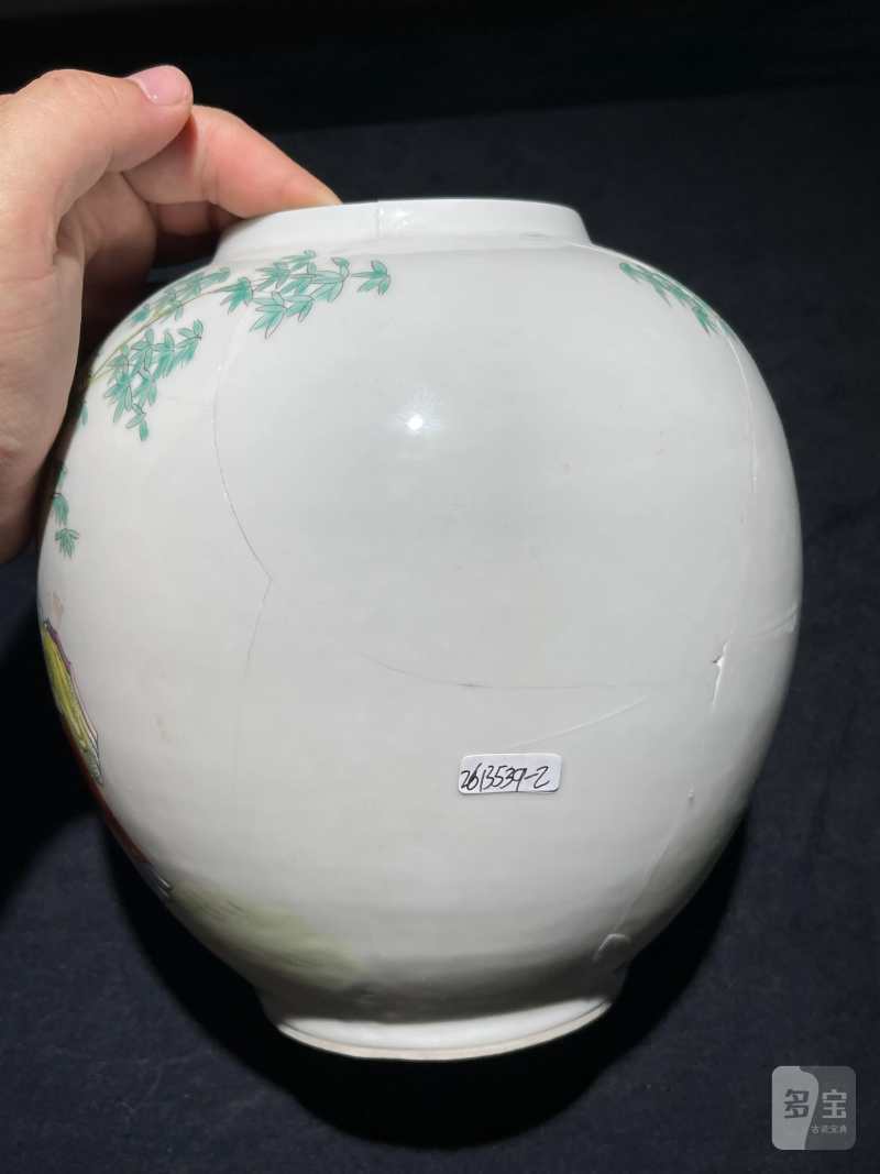 民国 粉彩竹林七贤纹皮灯一对 - 图13